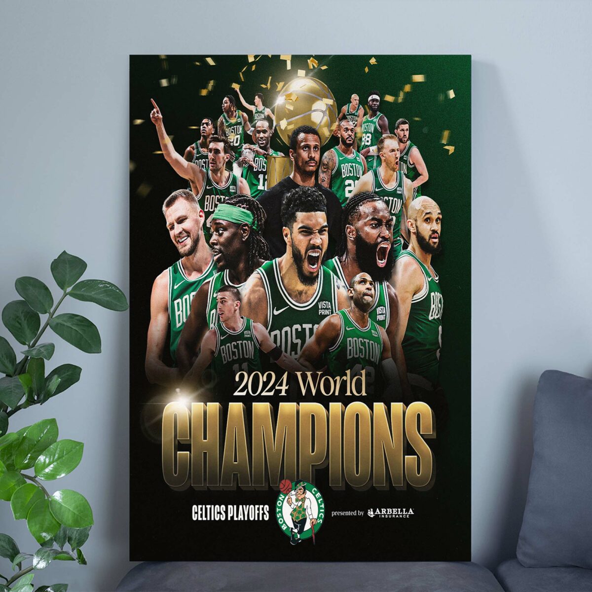 Boston Celtics 2023-24 NBA Champions Poster - Celebrate the Victory canvas