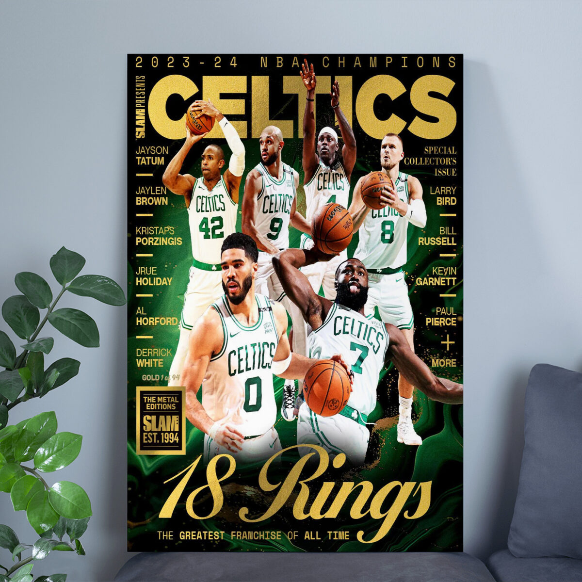 Boston Celtics 2023-24 NBA Champions Poster – 18 Rings The Greatest Franchise of All Time Canvas