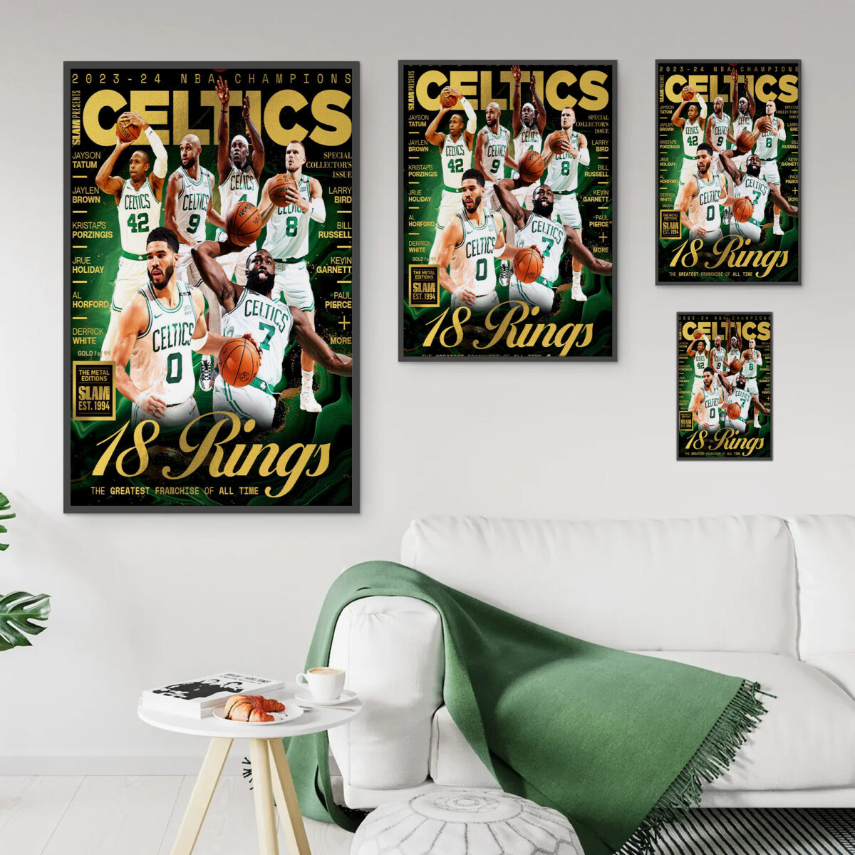 Boston Celtics 2023-24 NBA Champions Poster – 18 Rings The Greatest Franchise of All Time Canvas