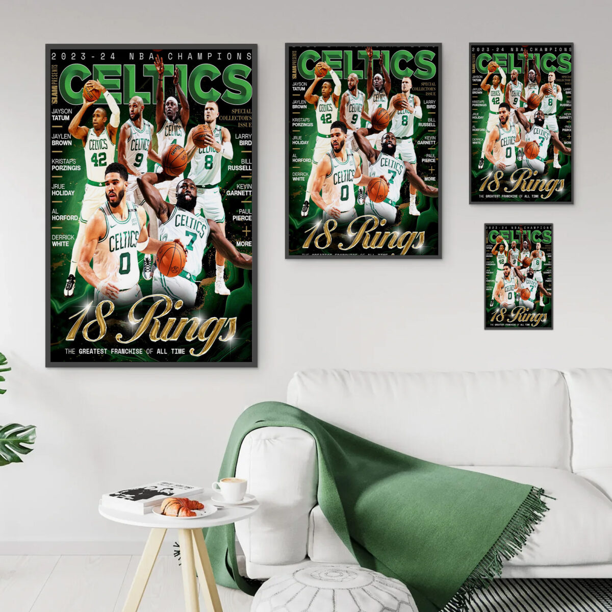 Boston Celtics 2023-24 NBA Champions Poster – 18 Rings The Greatest Franchise of All Time Canvas