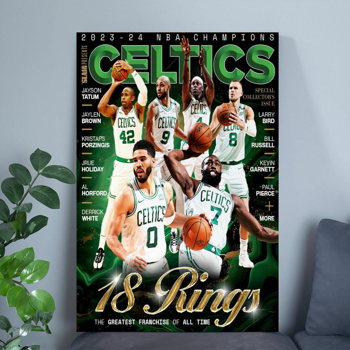 Boston Celtics 2023-24 NBA Champions Poster – 18 Rings The Greatest Franchise of All Time Canvas