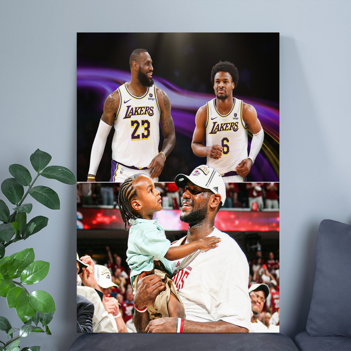 Welcome Bronny to the Lakers Poster | Debuts with his Farther - Lebron James Canvas