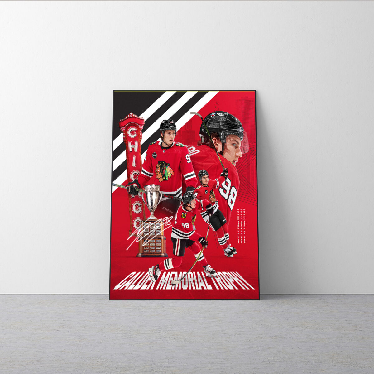 Connor Bedard 2024 Rookie of the Year Poster | Hockey’s Next Superstar Canvas