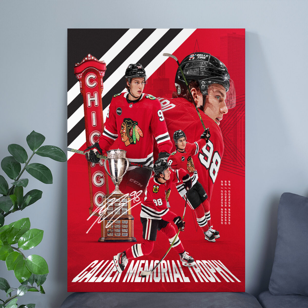 Connor Bedard 2024 Rookie of the Year Poster | Hockey’s Next Superstar Canvas