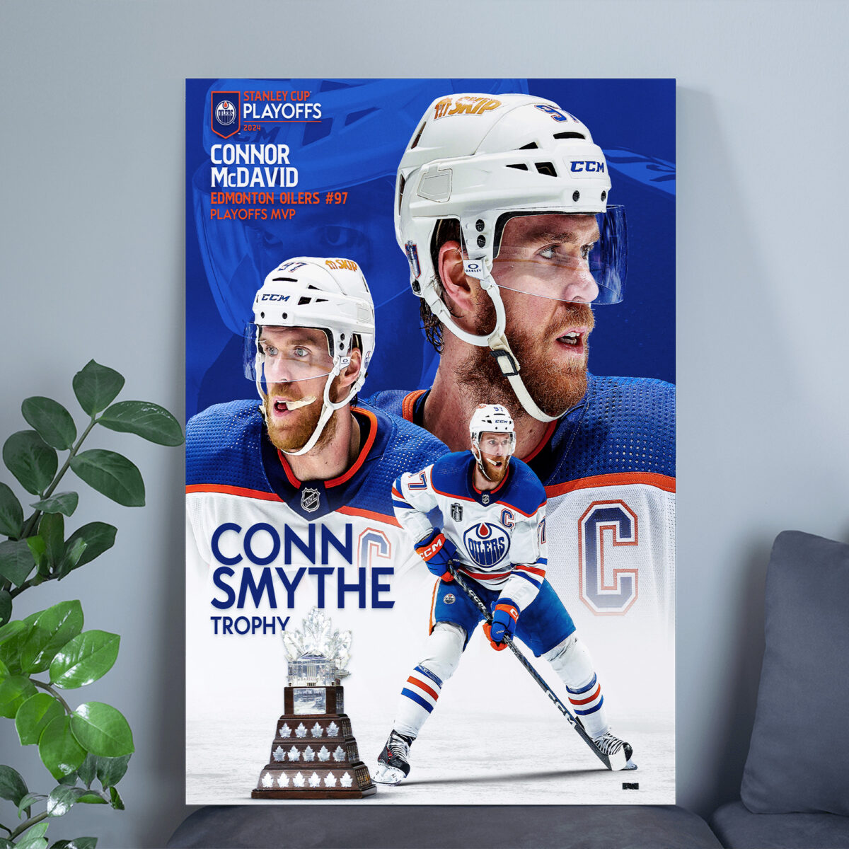 Connor McDavid win Conn Smythe Trophy Poster - Stanley Cup Final Canvas