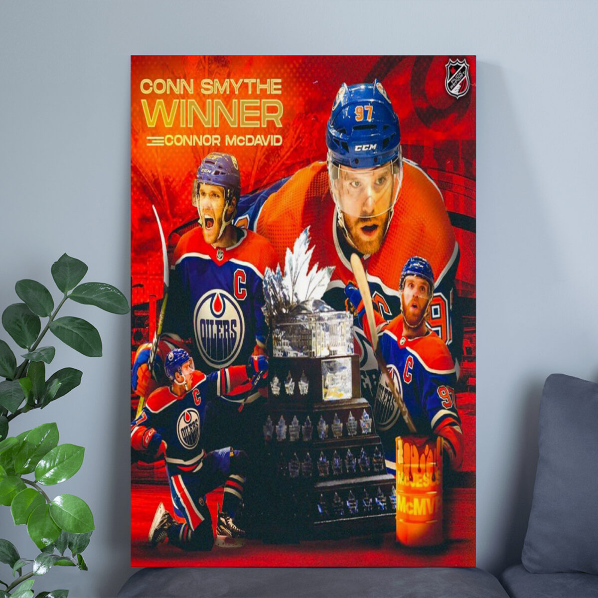 Connor McDavid Conn Smythe Trophy Winner Poster | 2024 Stanley Cup Champion Canvas