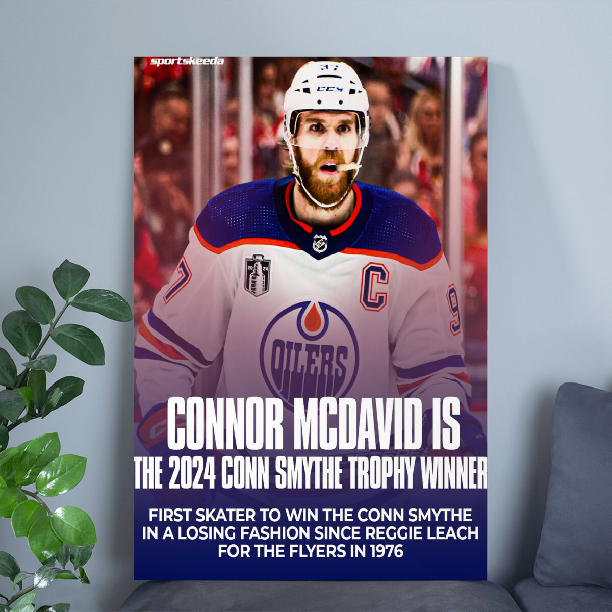 Connor McDavid Is The 2024 Conn Smythe Trophy Winner Poster | 2024 Stanley Cup Champion Canvas