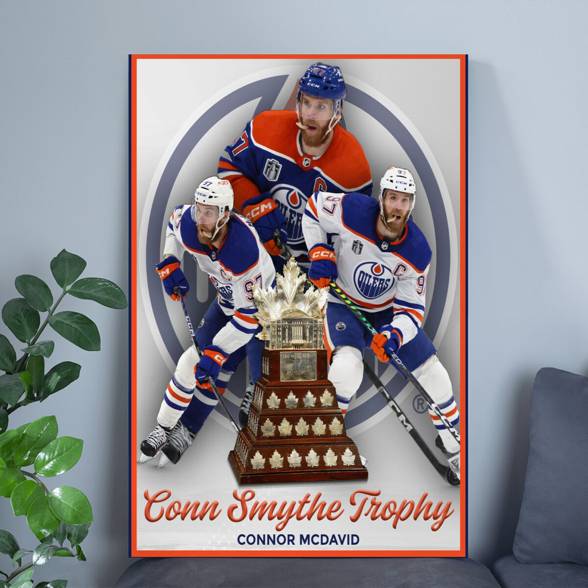 Connor McDavid win Conn Smythe Trophy Poster - Stanley Cup Final Canvas