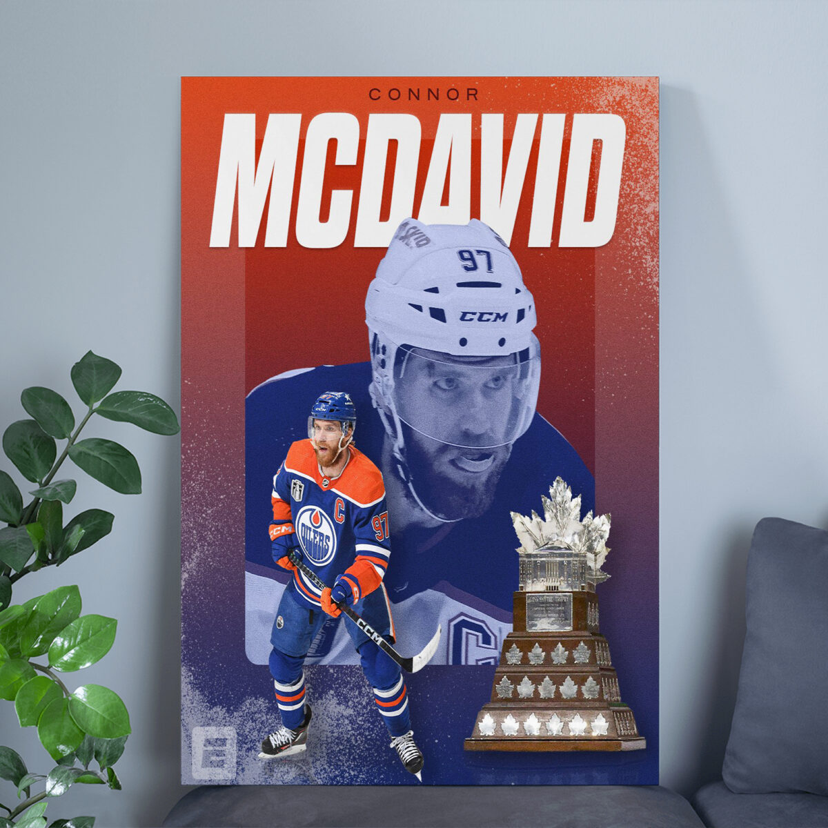 Connor McDavid win Conn Smythe Trophy Poster - The MVP of the Stanley Cup Playoffs Canvas