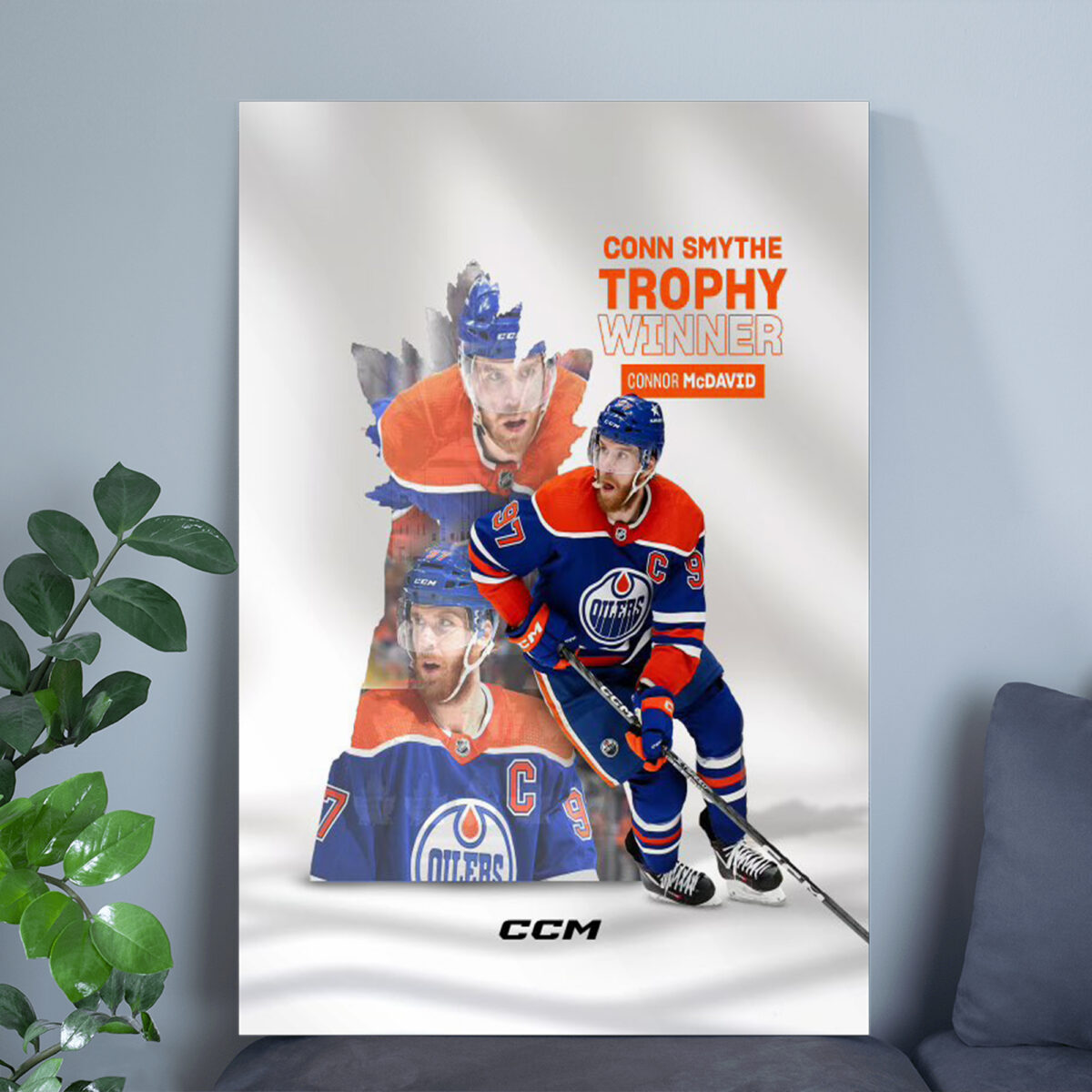 Connor McDavid win Conn Smythe Trophy Poster - The MVP of the Stanley Cup Playoffs Canvas