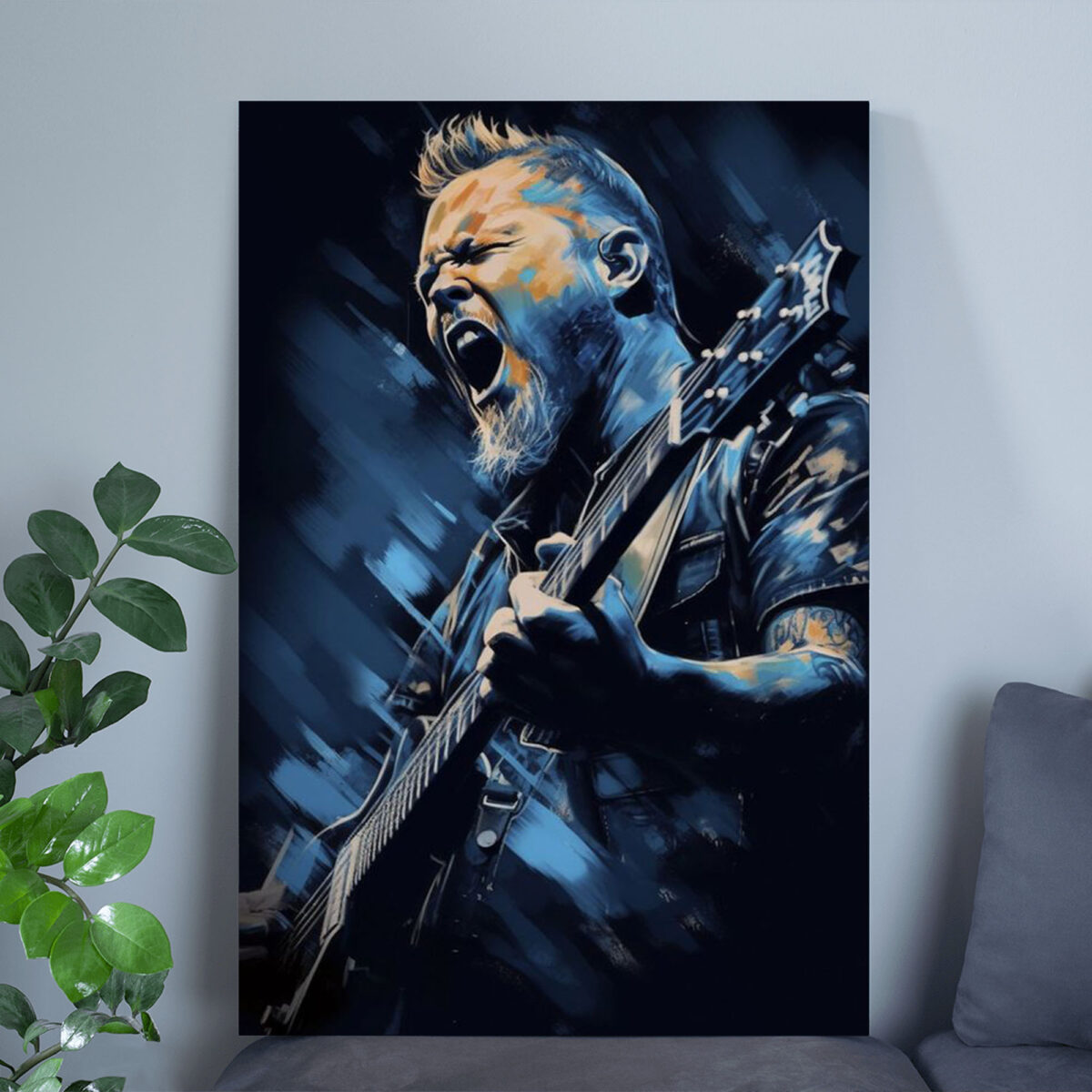 James Hetfield Poster - Iconic Rock Star Wall Art for Metallica Fans Canvas