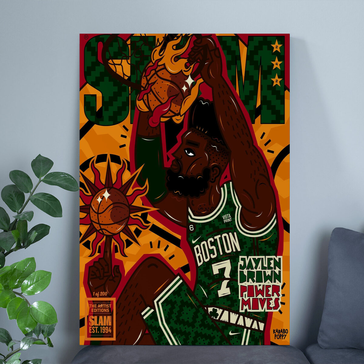 Jaylen Brown Poster - Boston Celtics Star Canvas