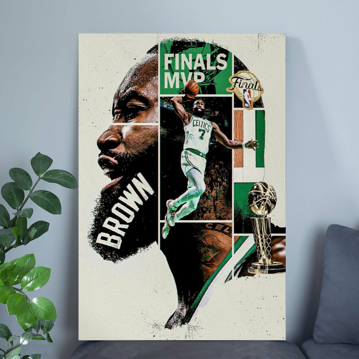 Boston Celtics Star Jaylen Brown Poster - NBA Champion & Finals MVP Canvas