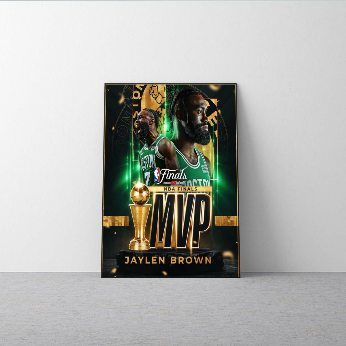 Boston Celtics Star Jaylen Brown Poster - 2024 NBA Champion & Finals MVP Canvas