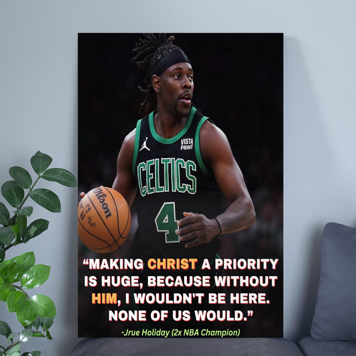 Jrue Holiday Quotes Poster – 2 NBA Champion Canvas