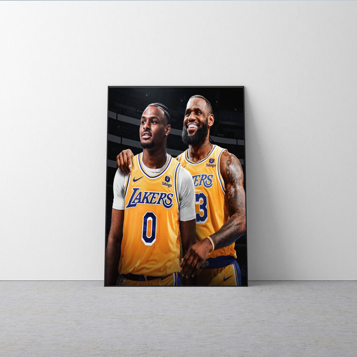 Historic NBA Poster: LeBron and Bronny James as First Father-Son Duo Canvas