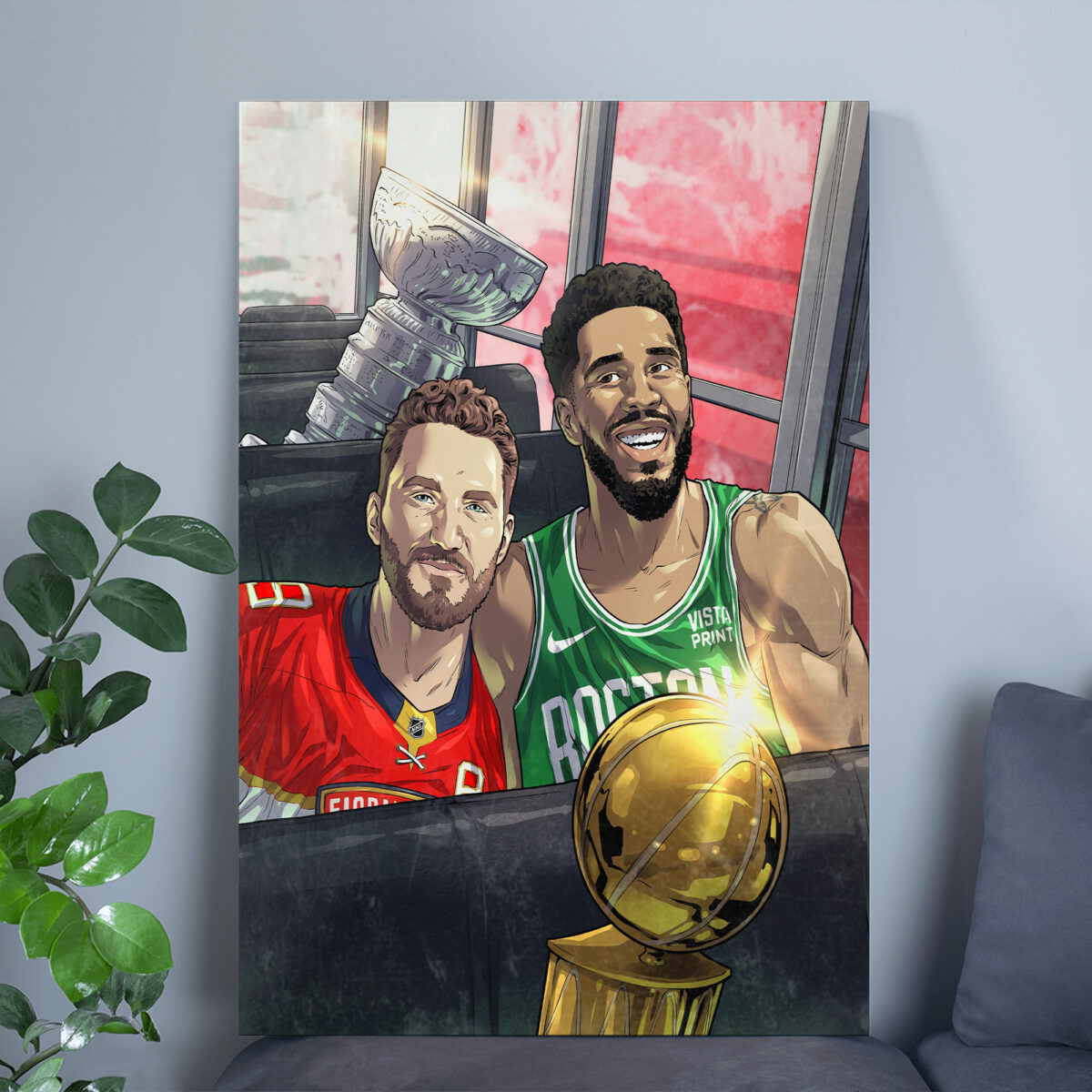 Matthew Tkachuk & Jayson Tatum Are Champs Poster - From Childhood Friends to Champions Canvas