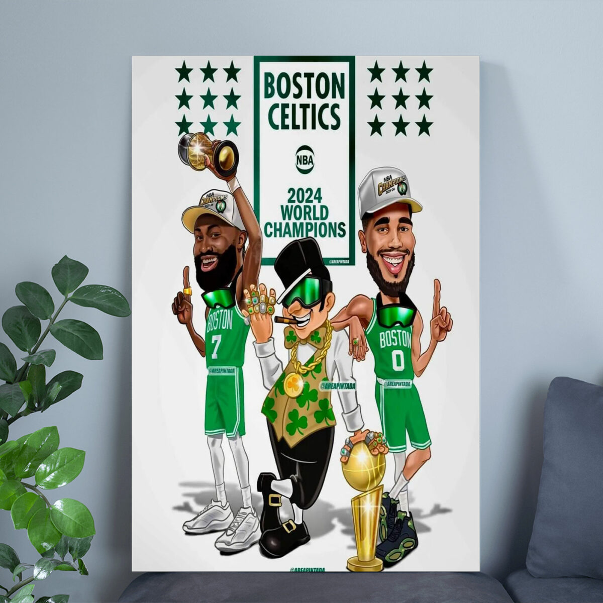 Boston Celtics 2024 NBA Champions Poster – Celebrate the Victory on Top of the NBA World once again Canvas