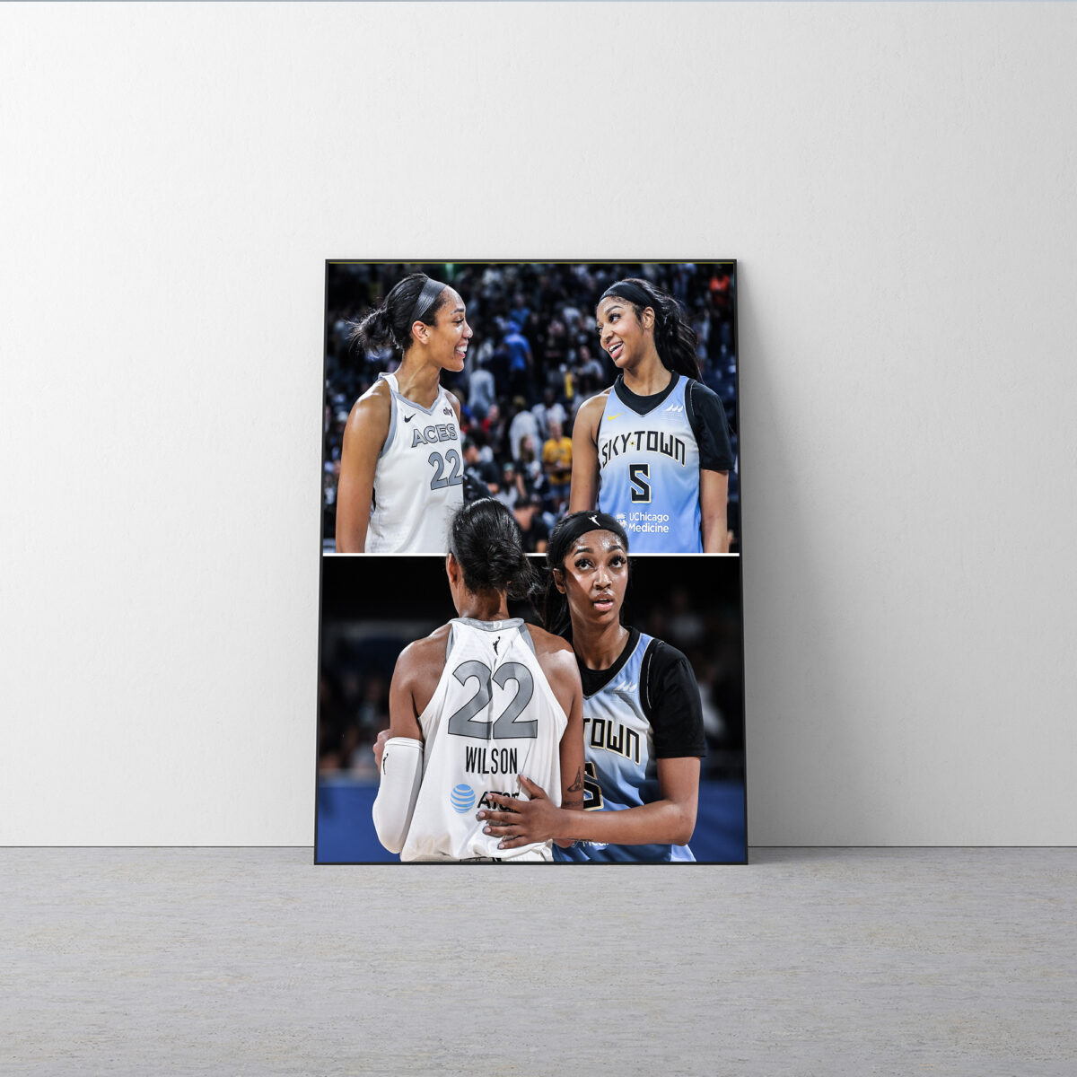 The Rookie & The Vet: Angel Reese & A’ja Wilson Poster | Celebrate Basketball’s Dynamic Duo Canvas