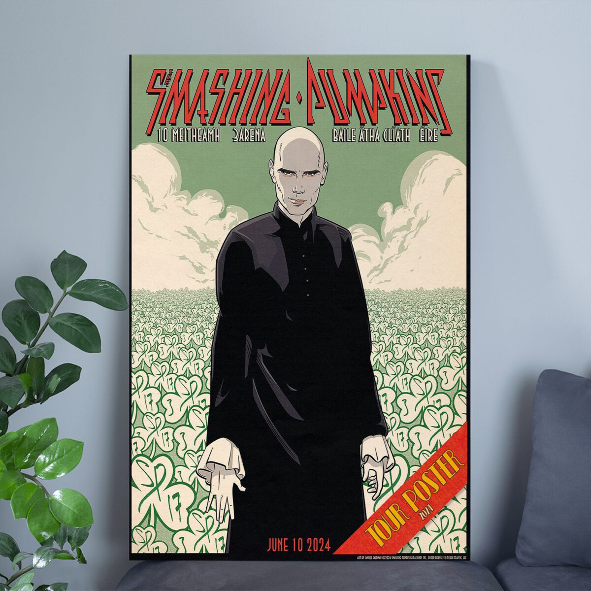 The Smashing Pumpkins Tour Poster 2024 | June 10 at 3Arena Dublin - 'The World Is A Vampire' Europe Summer Tour