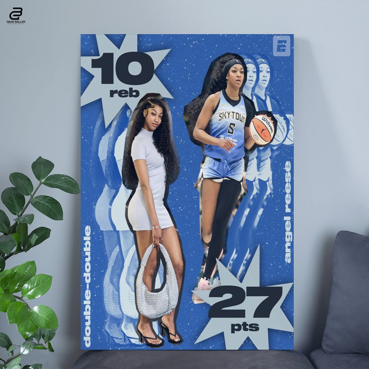 Angel Reese Makes History | 12 Straight Double-Doubles in WNBA Poster Canvas