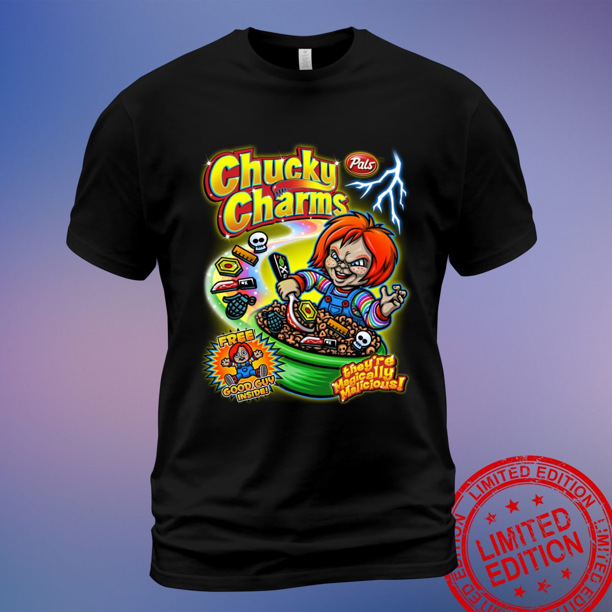 Chucky Charms V2 T-Shirt | Stylish and Creepy Apparel for Horror Lovers | Sweatshirt, Hoodie