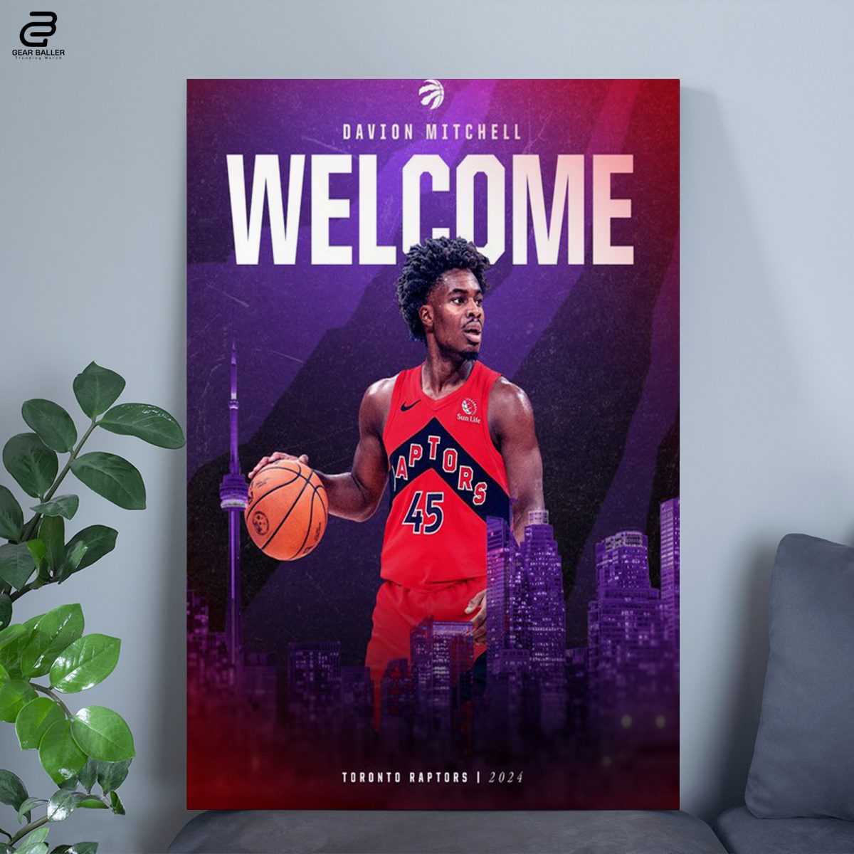 Davion Mitchell Raptor Poster | A Must-Have for Basketball Fans Canvas