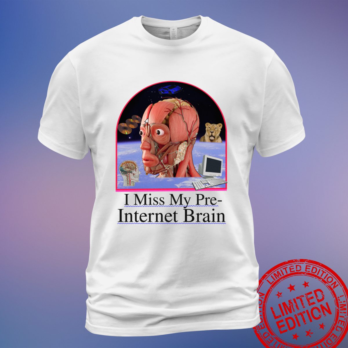 Vintage 'I Miss My Pre Internet Brain' T-Shirt - Retro Style Gear -  Sweatshirt, Hoodie