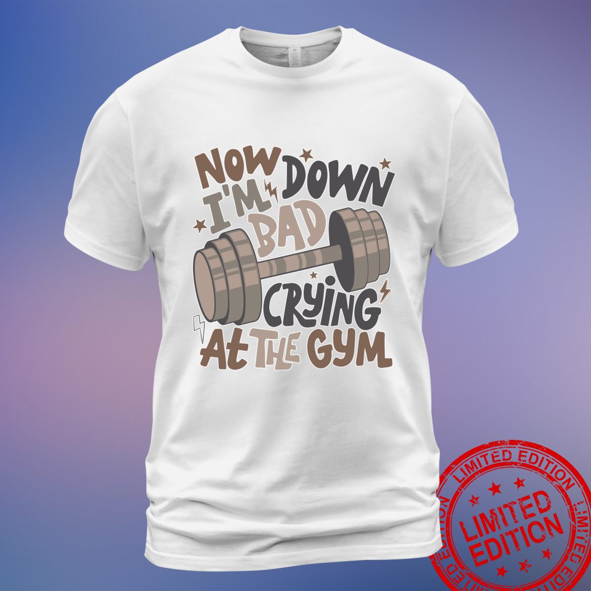 Funny Gym T-Shirt – 'I'm Down Bad Crying at the Gym' for Workout Humor - Sweatshirt, Hoodie