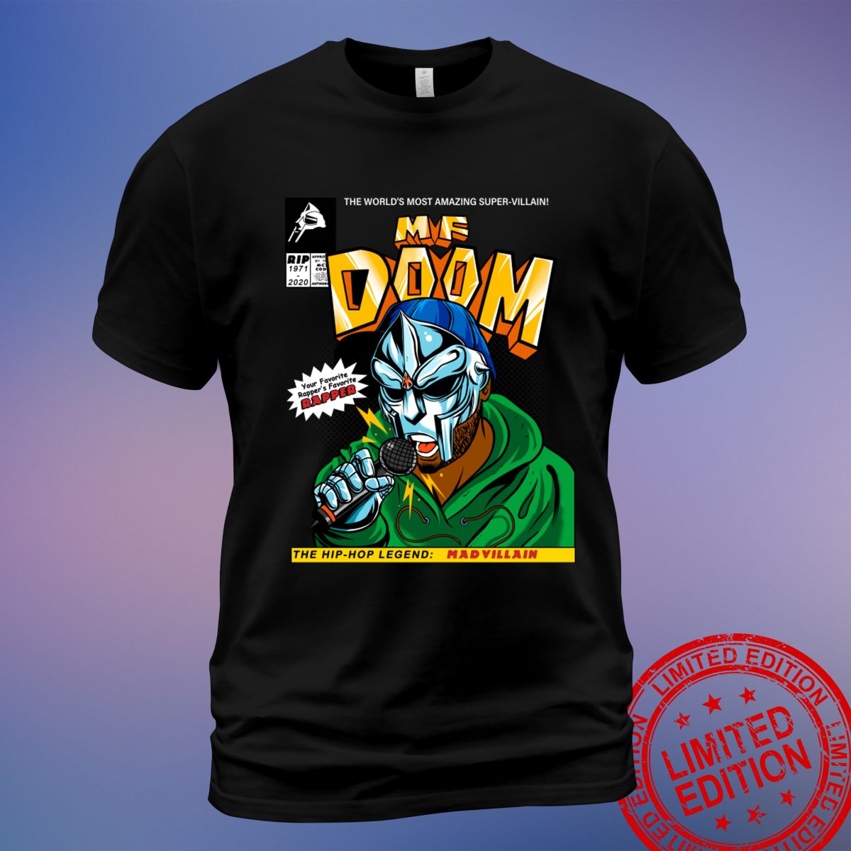 MF DOOM Comic Cover (Tribute) T-Shirt | Trendy Apparel Honoring a Hip-Hop Icon | Sweatshirt, Hoodie