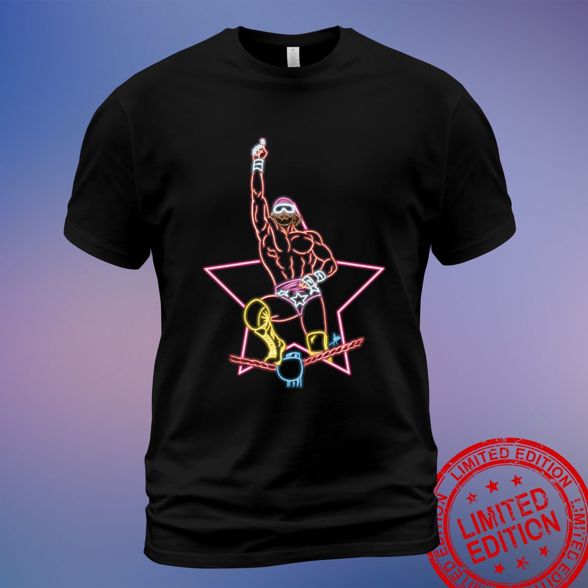 Exclusive Macho Man Top Rope Neon T-Shirt - Bold and Bright Design - Sweatshirt, Hoodie