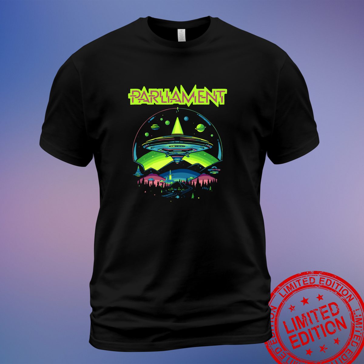 Parliament Funkadelic Rock Funk T-Shirt - Retro Mothership UFO Graphic Tee - Sweatshirt, Hoodie