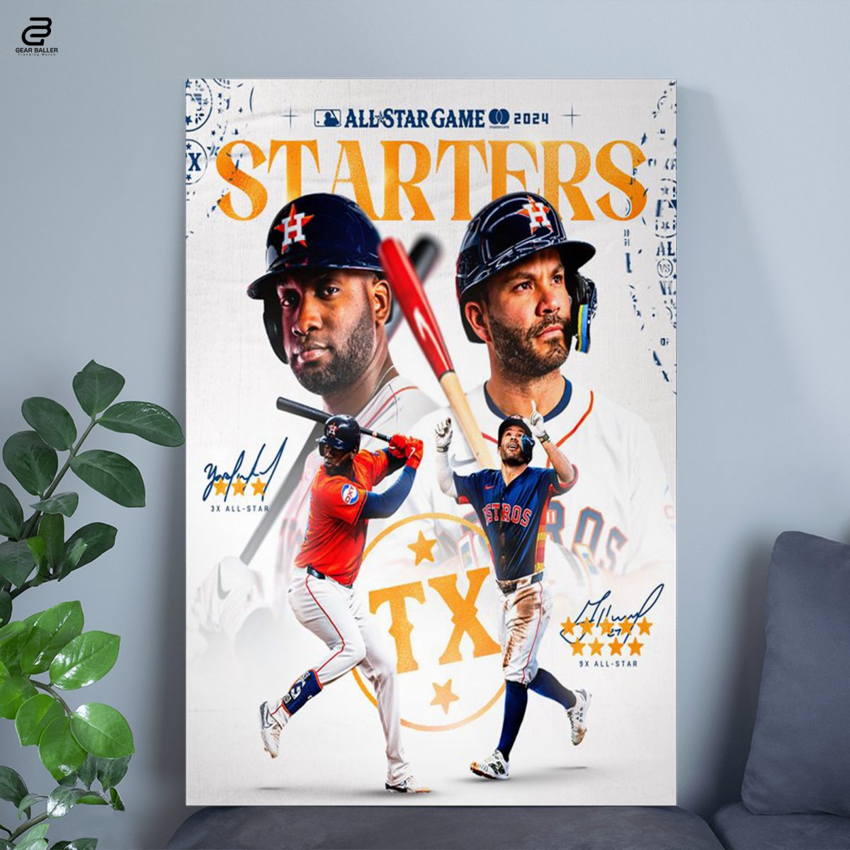 Honor Jose Altuve and Yordan Alvarez with the Stars of Space City Poster Canvas