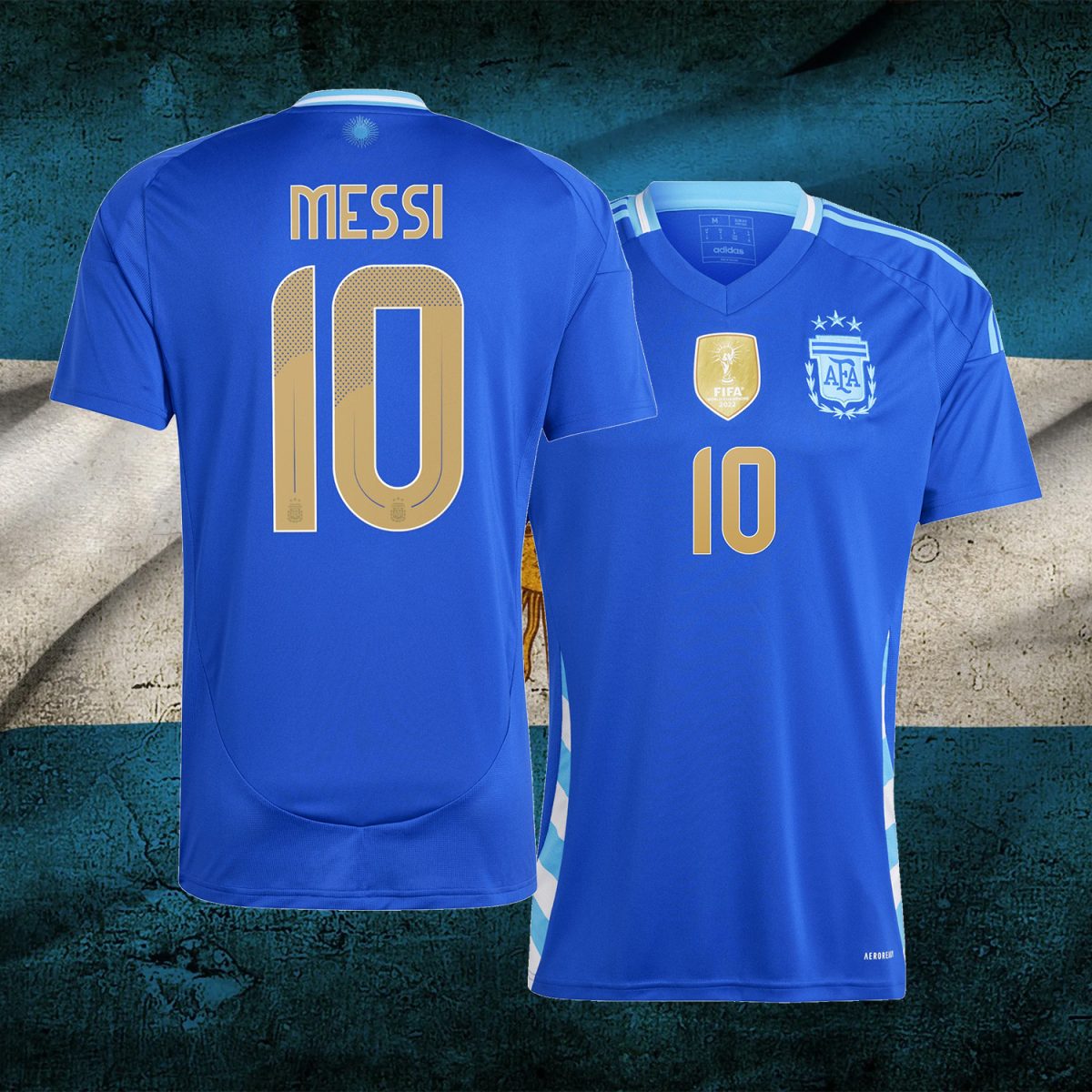 Lionel Messi Argentina Jersey 2024: 3-Star Away Kit - Can Be Custom Name and Number