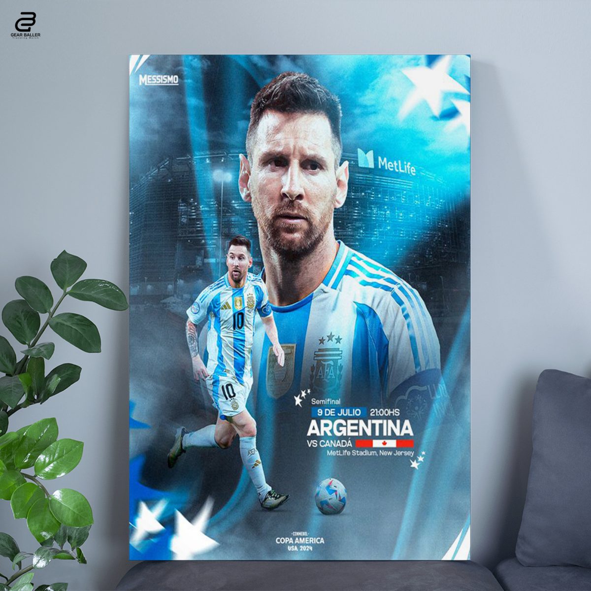 Celebrate Messi in the Semifinals | Argentina Poster for Worldwide Fans Canvas