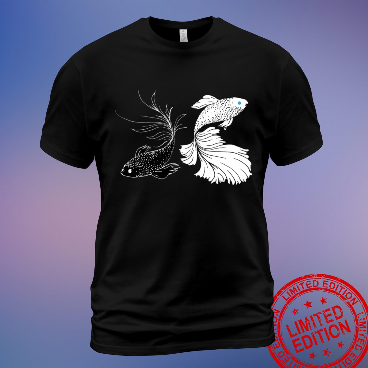 Stylish Black and White Betta Fish T-Shirts – Unique Aquatic Apparel - Sweatshirt, Hoodie